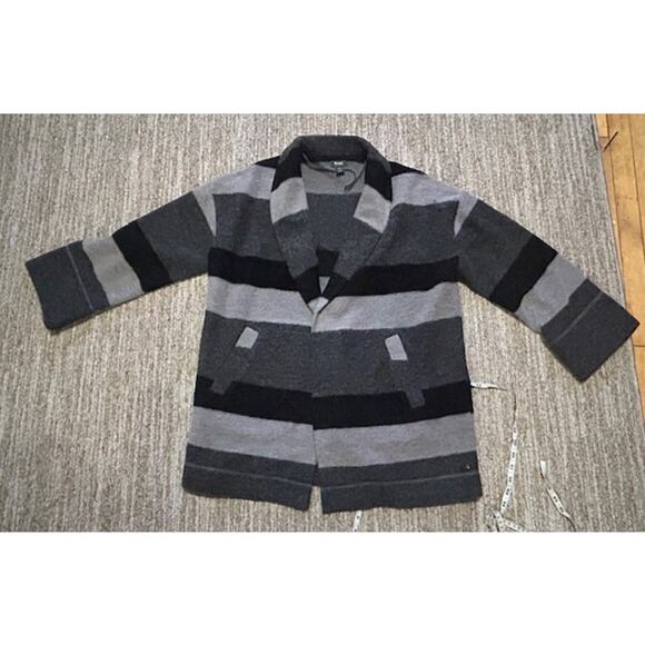 Roots Sweaters - Roots Canada Gray and Black Wool Blend Womens Cardigan Size M